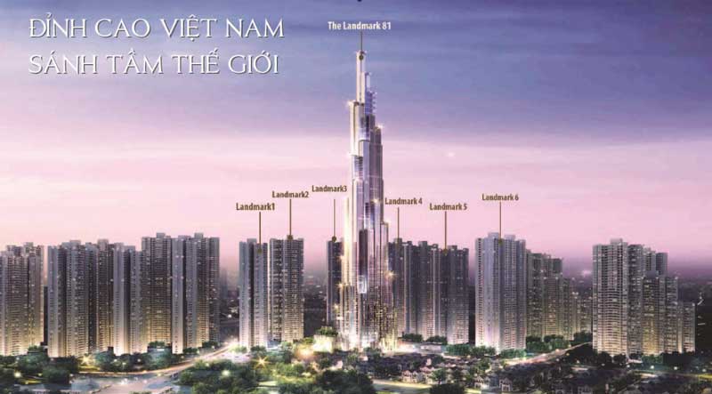 Tòa tháp Landmark 81 TPHCM cao thứ 8 thế giới