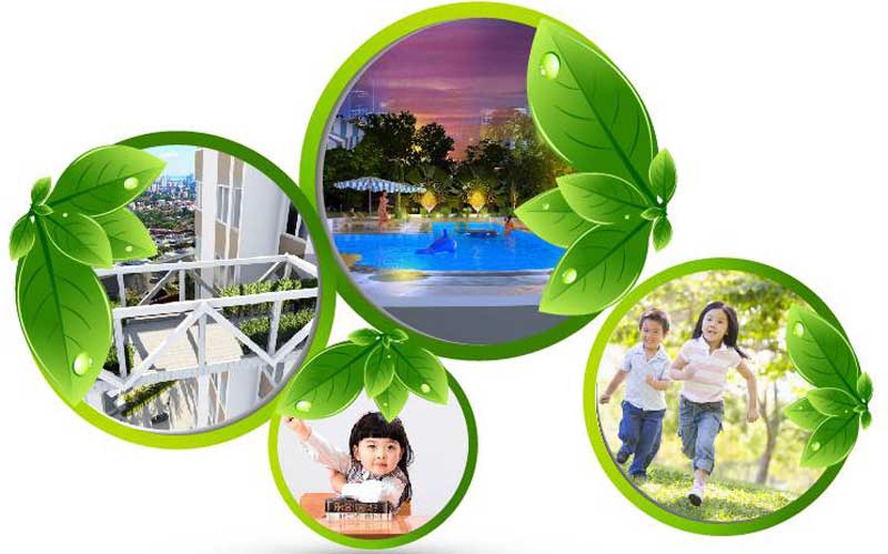 bao quanh thủ thiêm garden là mảng xanh