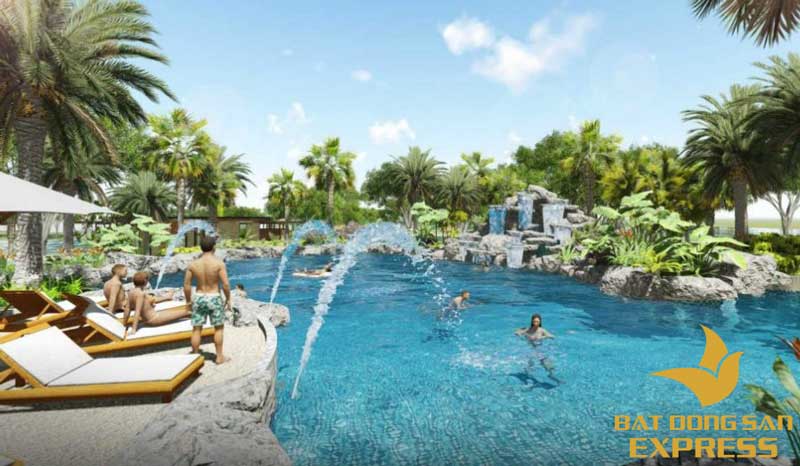 Hồ bơi phong cách Resort tại dự án khu đô thị Palm Novaland quận 9