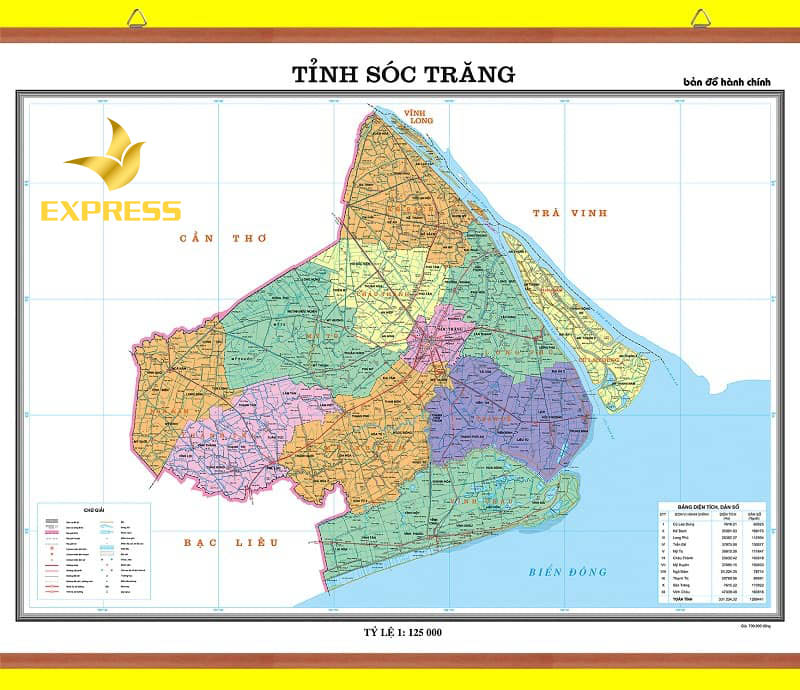 Bản đồ sơ bộ về địa lý của khu vực thành phố Sóc Trăng