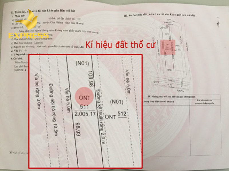 Ký hiệu đất thổ cư nông thôn