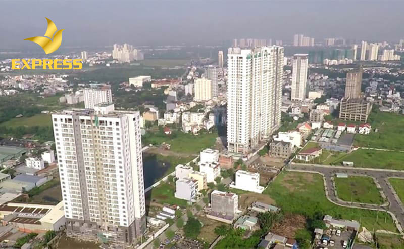 Một góc của quận 7 khi nhìn từ flycam