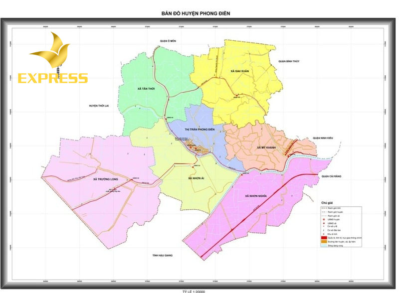Bản đồ hành chính huyện Phong Điền tỉnh Thừa Thiên Huế của Việt Nam