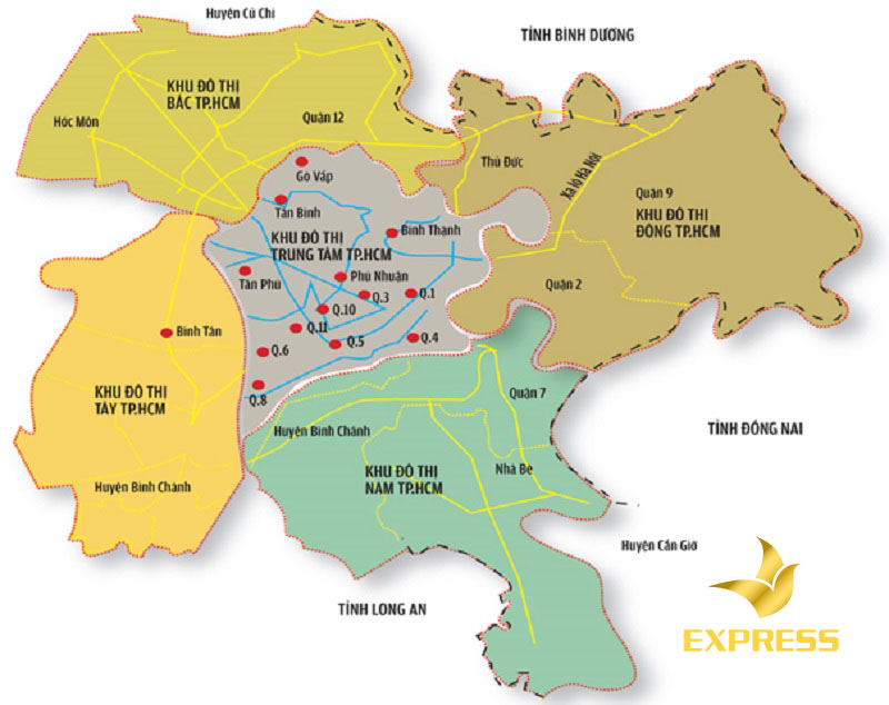 Bản đồ hành chính thành phố Hồ Chí Minh
