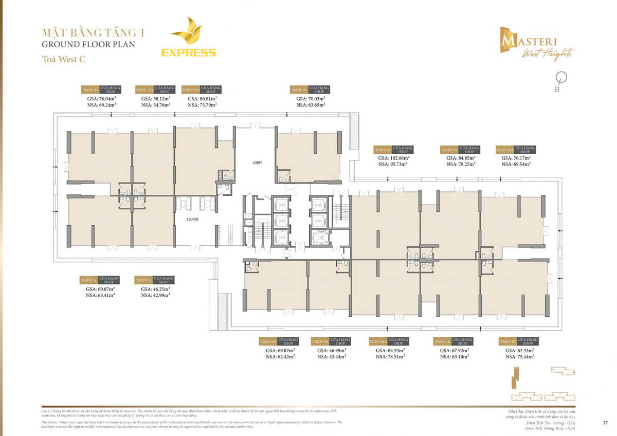 Chi tiết mặt bằng tầng 1 tòa Z
