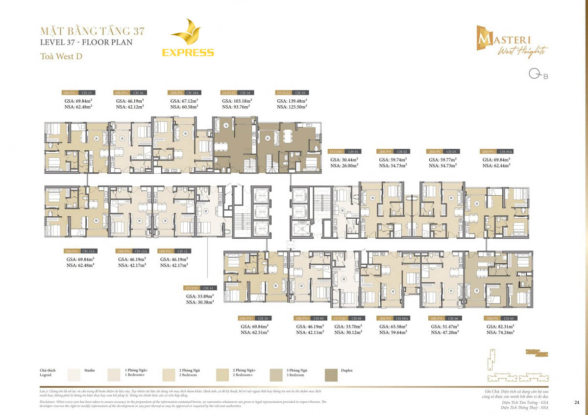  Chi tiết mặt bằng tầng 37 tòa Z Block D