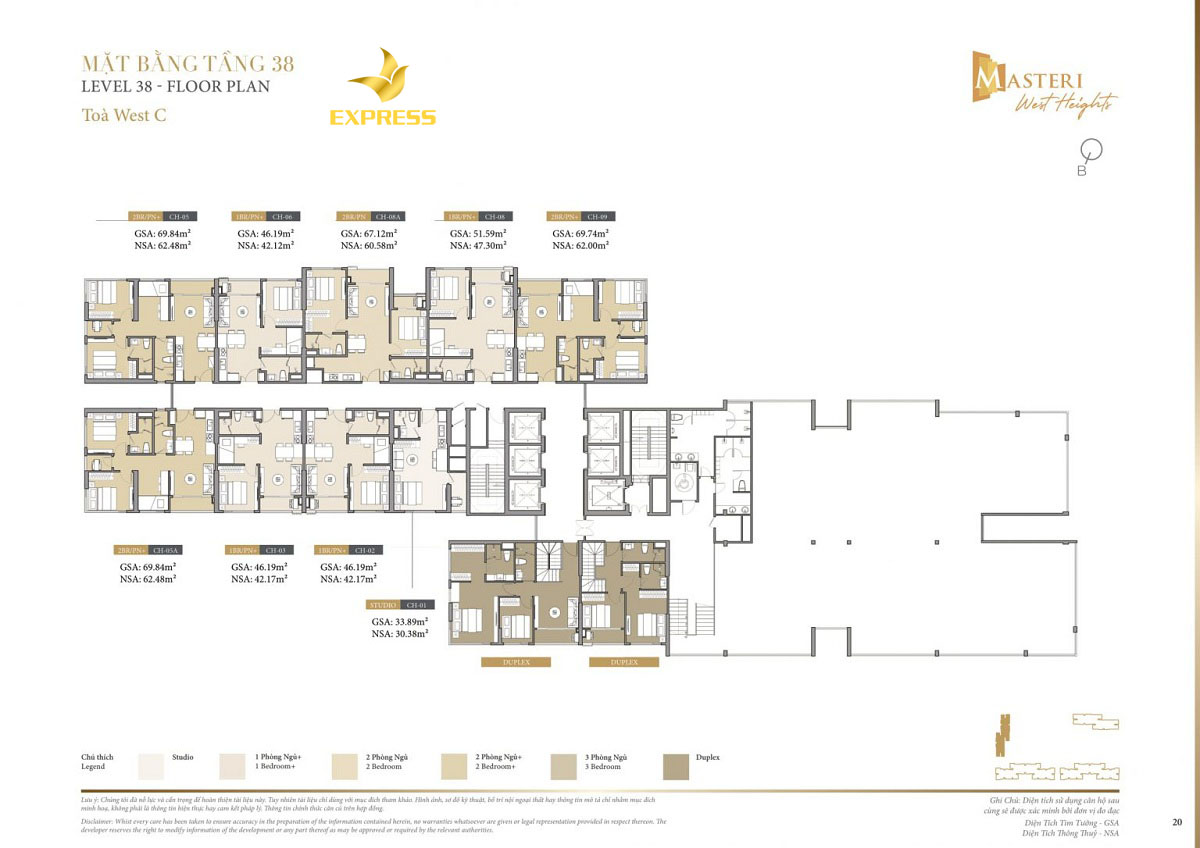  Chi tiết mặt bằng tầng 38 tòa Z Block C
