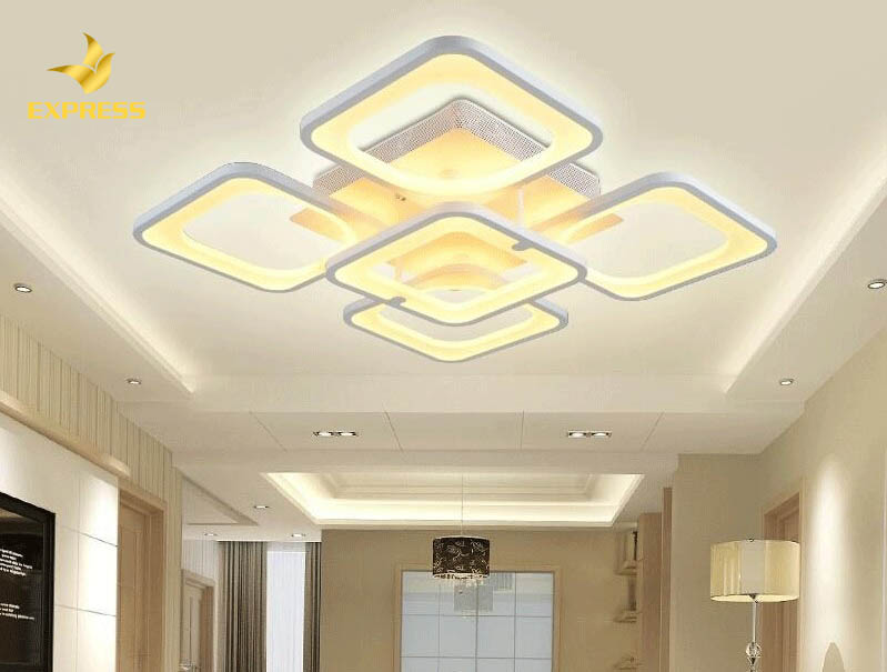 Đèn mâm ốp trần thiết kế cho phòng khách hiện đại