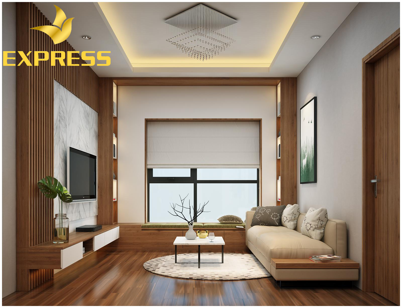 Trang trí phòng khách hiện đại 