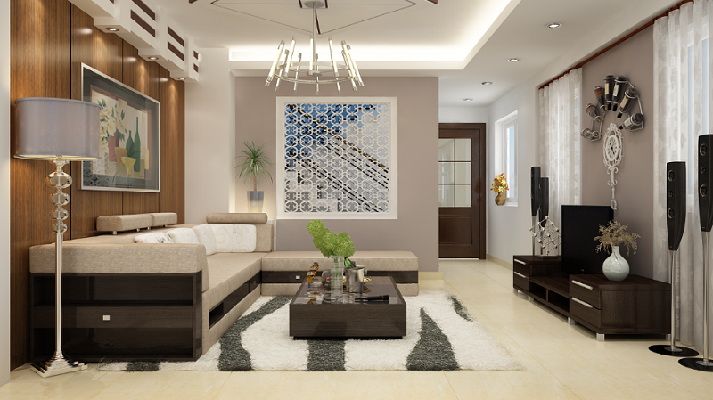 Ánh sáng cũng là yếu tố tích cực tôn lên vẻ đẹp của phòng khách