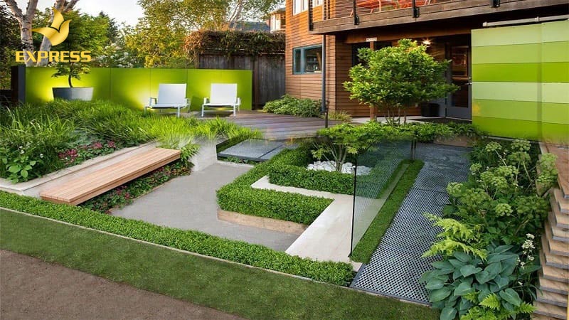 Minimalism là một nguyên tắc thường được sử dụng trong thiết kế sân vườn
