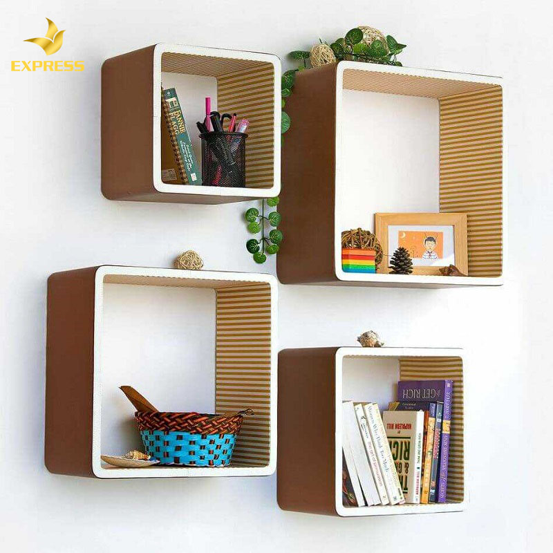 Kệ gỗ treo tường là các ô vuông