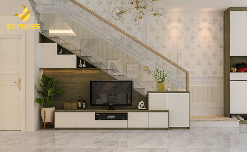 Lý do nên đặt tủ tivi dưới gầm cầu thang là gì?