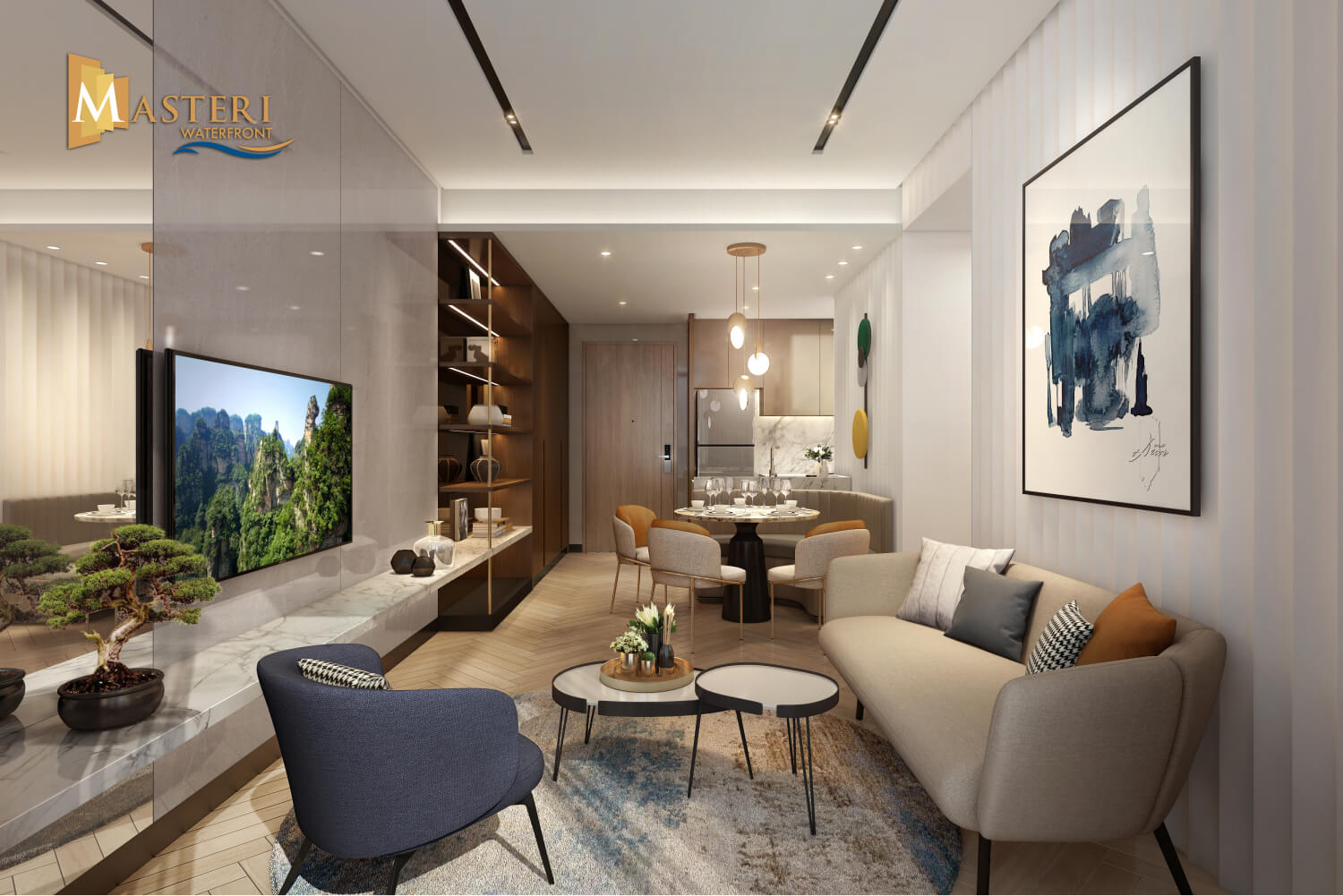 Căn hộ chung cư 2 phòng ngủ MASTERI WATERFRONT OCEAN PARK
