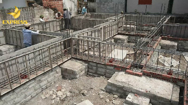 Móng nhà đã được đo đạc xong