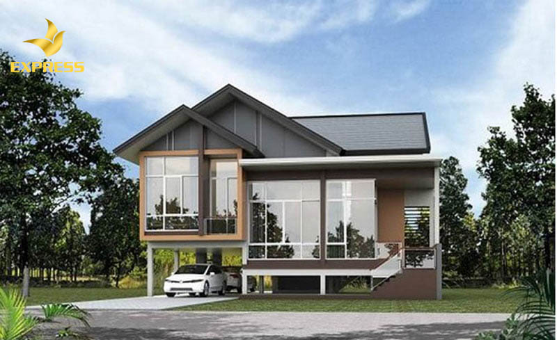 Nhà sàn bằng bê tông phong cách cổ điển kết hợp hiện đại