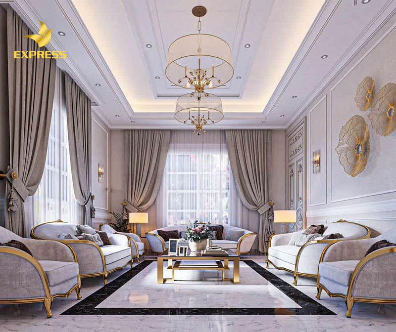 Xu hướng thiết kế phòng khách tân cổ điển