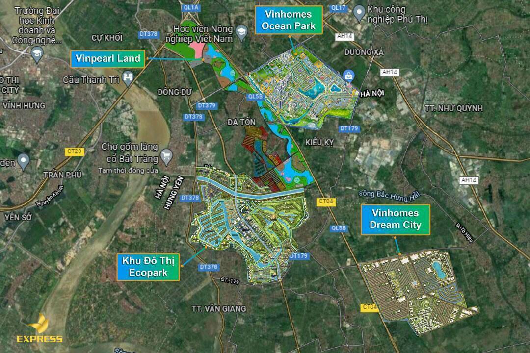 Vị trí dự án Vinhomes Hưng Yên