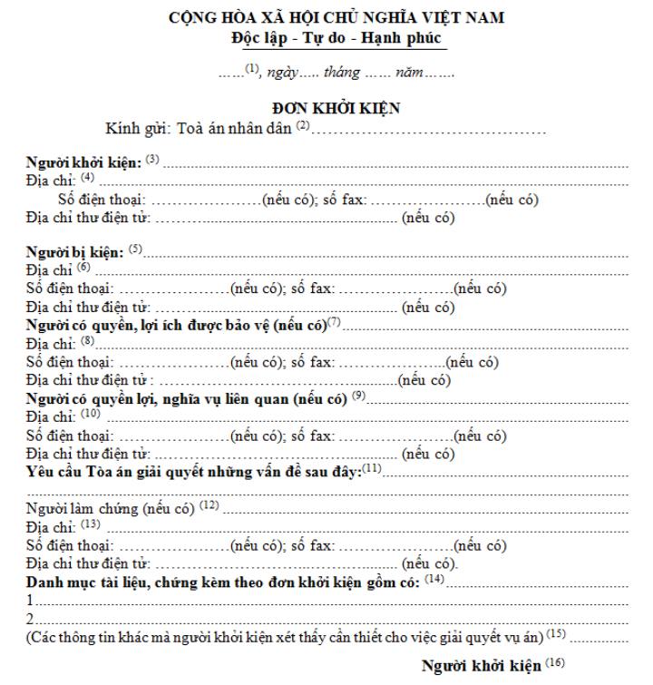 mau don khoi kien tranh chap dat dai