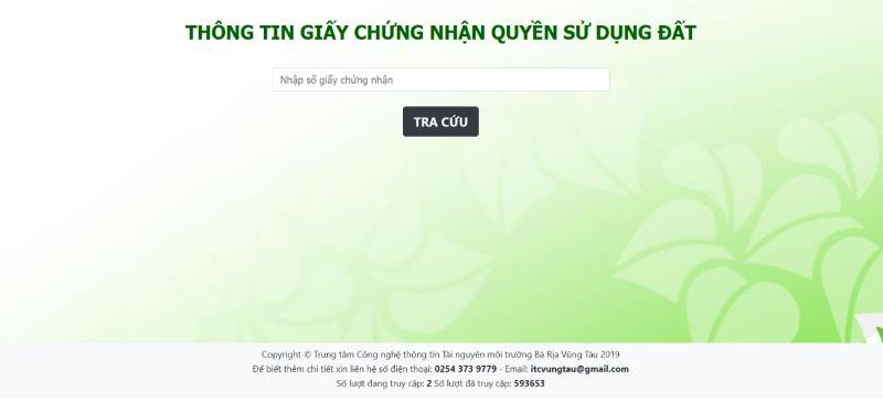 tra cuu giau chung nhan quyen su dung dat