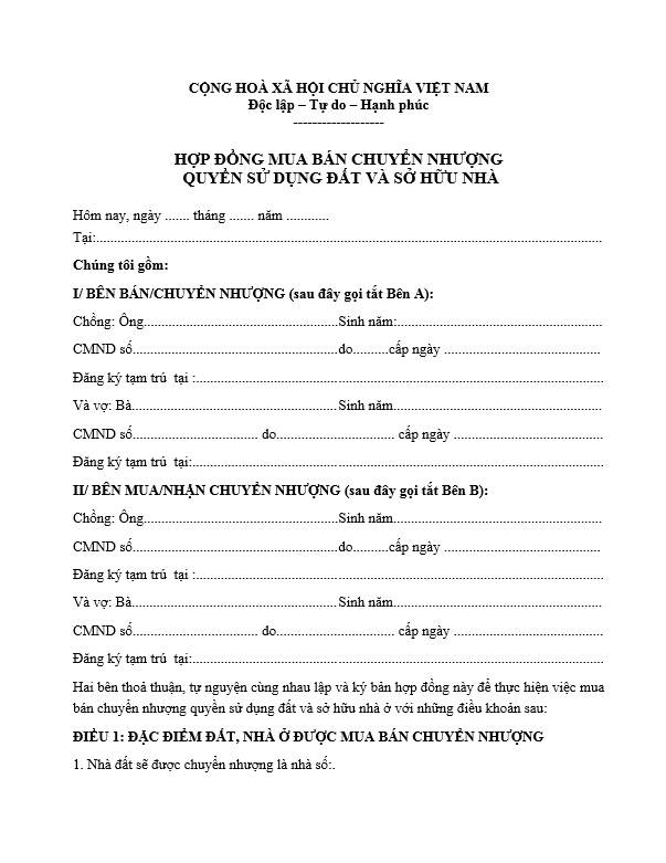 thu tuc mua ban nha dat khong co so do