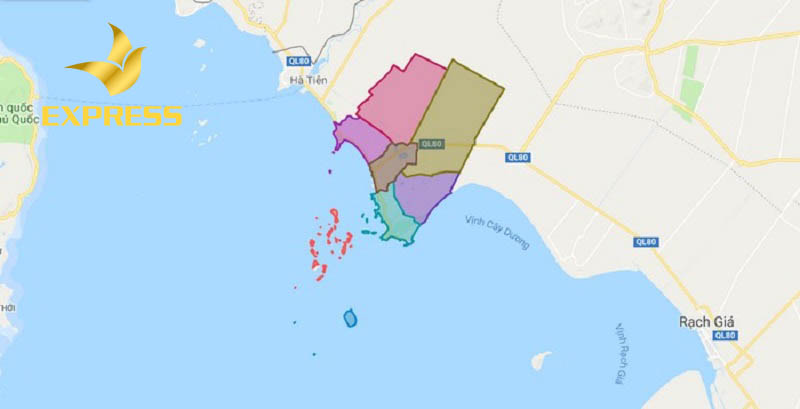 Bản đồ huyện Kiên Lương.