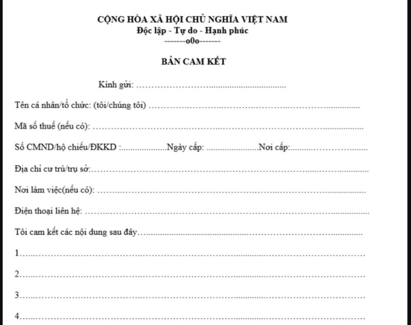 Biên bản cam kết xây dựng là gì?