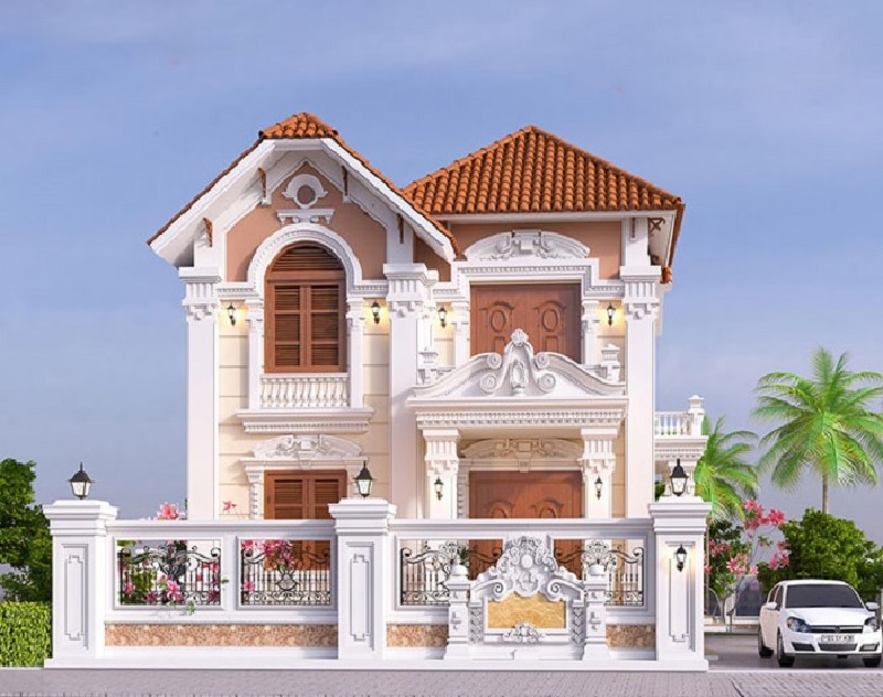 Biệt thự 2 tầng kiểu Pháp mái thái