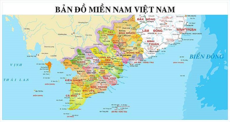 Đặc điểm địa hình trên bản đồ miền Nam