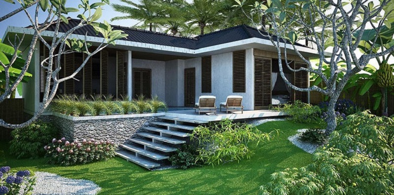 Gợi ý thiết kế nhà 1 tầng 5 phòng ngủ đẹp