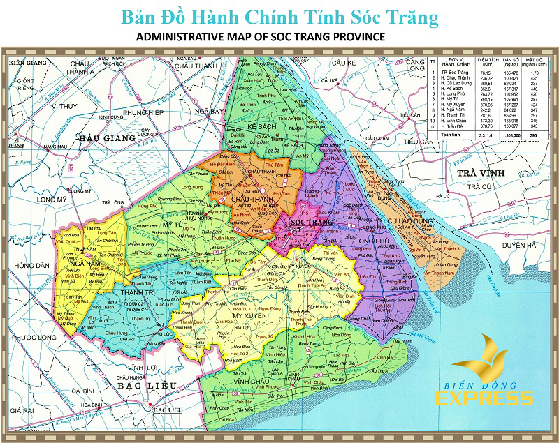 Hệ thống kênh rạch dày đặc của tỉnh Sóc Trăng