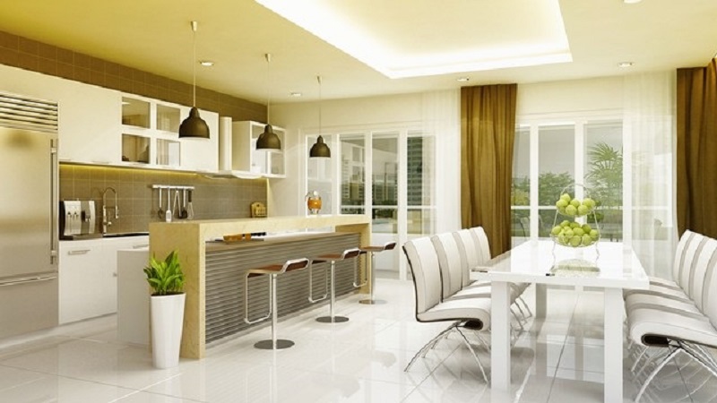 Không xây nhà bếp dưới thanh xà ngang 