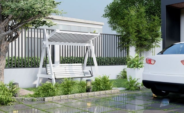 Khu vực sân vườn có xích đu