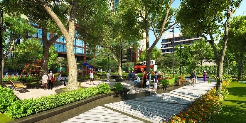 Khuôn viên dạo bộ tràn ngập cây xanh