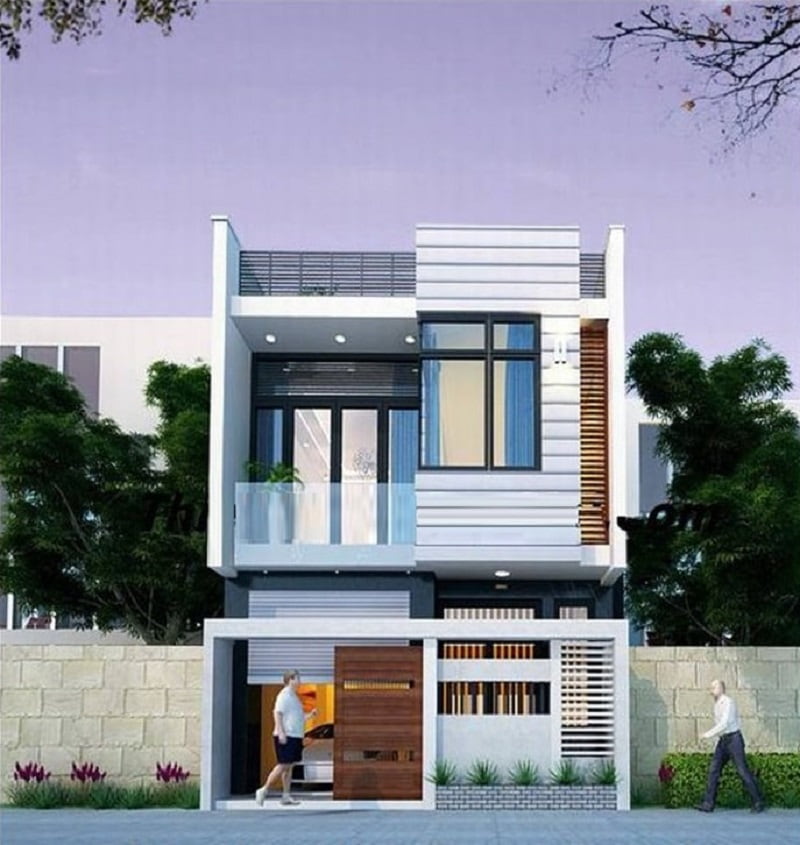 Kiểu nhà 2 tầng 100m2 hiện đại