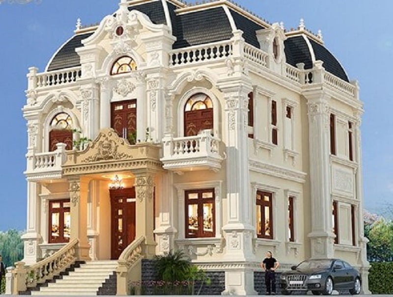 Kiểu nhà phố mặt tiền với thiết kế kiểu Pháp sang trọng