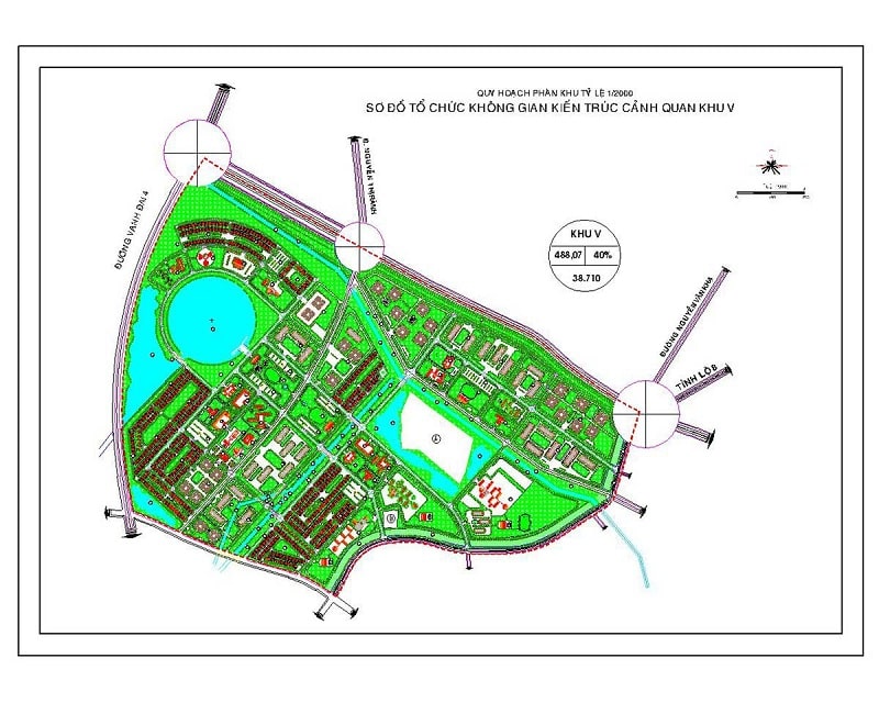 Mặt bằng chi tiết phân khu V dự án Vinhome Hóc Môn
