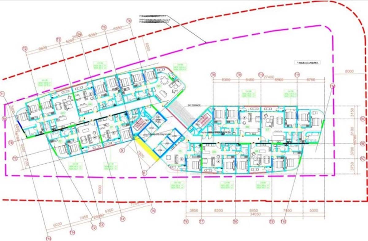 Mặt bằng chi tiết tầng 5 tòa tháp căn hộ Thảo Điền Green