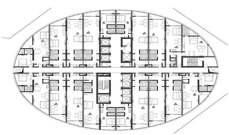 Mặt bằng chung cư hình elip