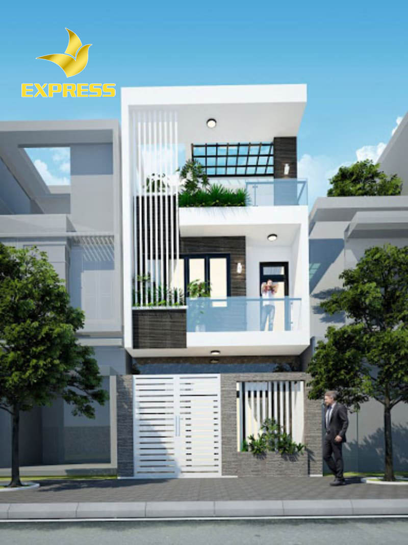 Mẫu mặt tiền nhà ống 3 tầng độc đáo