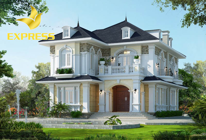 Mẫu biệt thự 2 tầng mái Thái Tân cổ điển