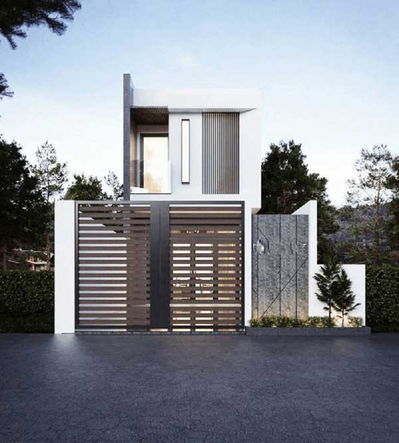 Mẫu mặt tiền nhà ống 2 tầng đơn giản nhưng khác biệt