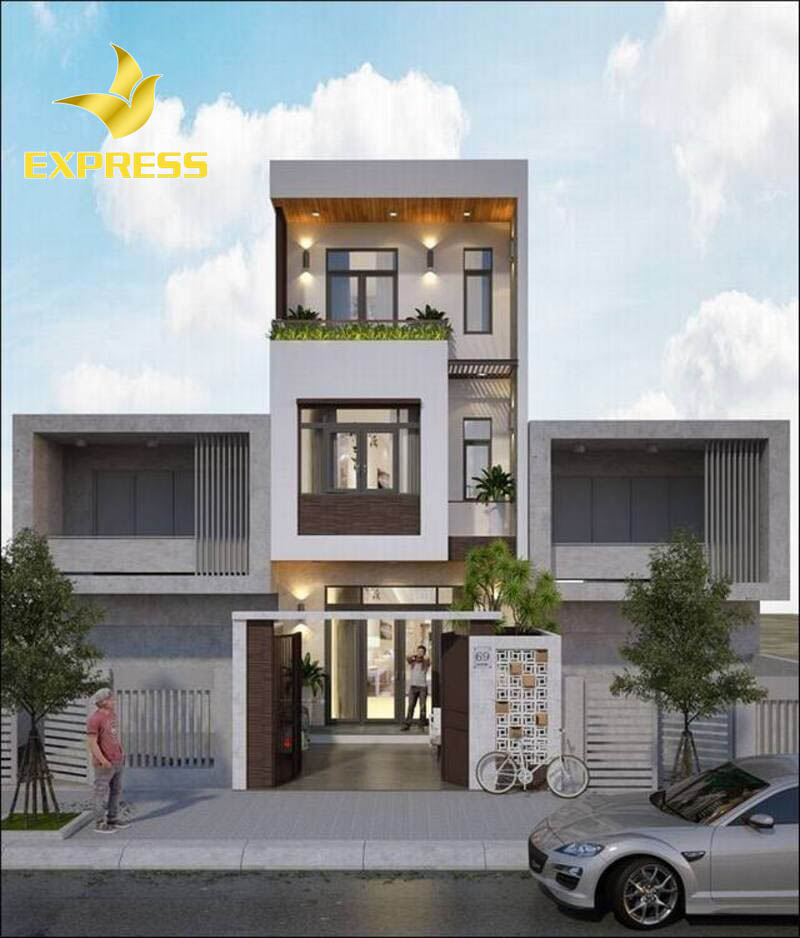 Mẫu mặt tiền nhà ống 3 tầng đẹp 2019 phong cách hiện đại