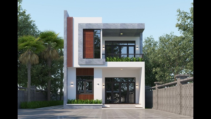 Mẫu nhà 2 tầng 7x12m với xu hướng hiện đại, tiện nghi