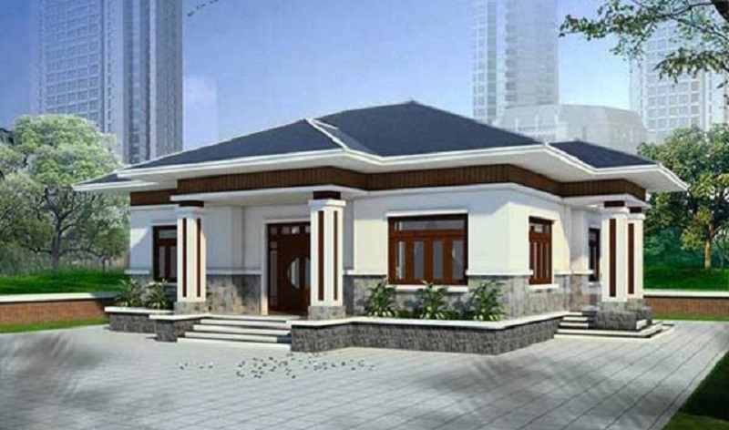 Mẫu nhà cấp 4 mái thái hiện đại