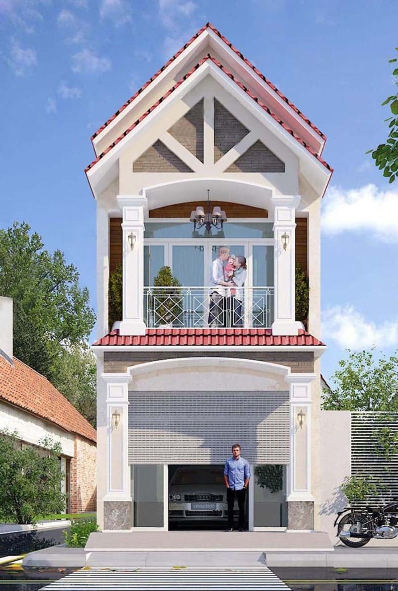 Mẫu nhà ống 2 tầng 4 phòng ngủ được nhiều người lựa chọn để xây dựng