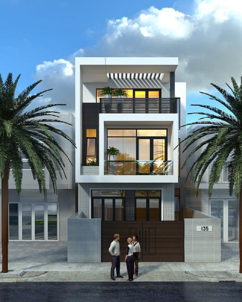 Mẫu nhà thiết kế 3 tầng đẹp 5x18m