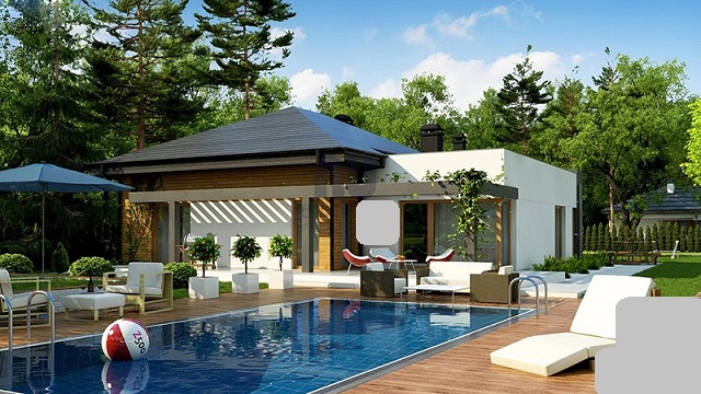 Mẫu nhà vườn mái Thái có hồ bơi đẹp mắt