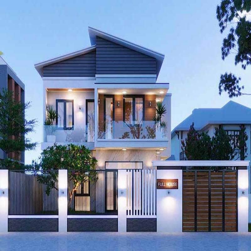 Thiết kế nhà ngang 8m