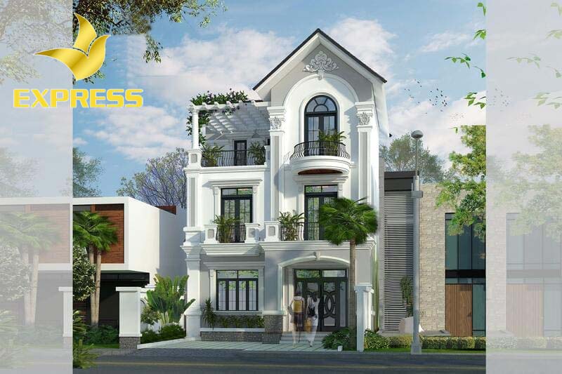 Mẫu thiết kế biệt thự loại mini 3 tầng kiểu pháp